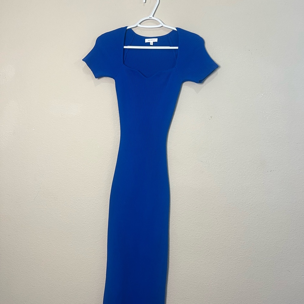 Ribbed Blue Women's Dress